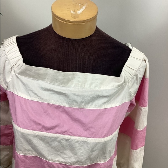 Vero Moda pink and off white top woman’s medium partial elastic neckline - Picture 6 of 16